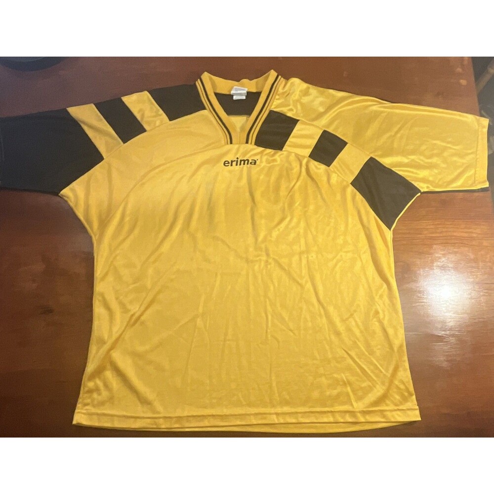 Erima Men's Soccer Jersey Yellow/Black Short Sleeve Polyester XL #21